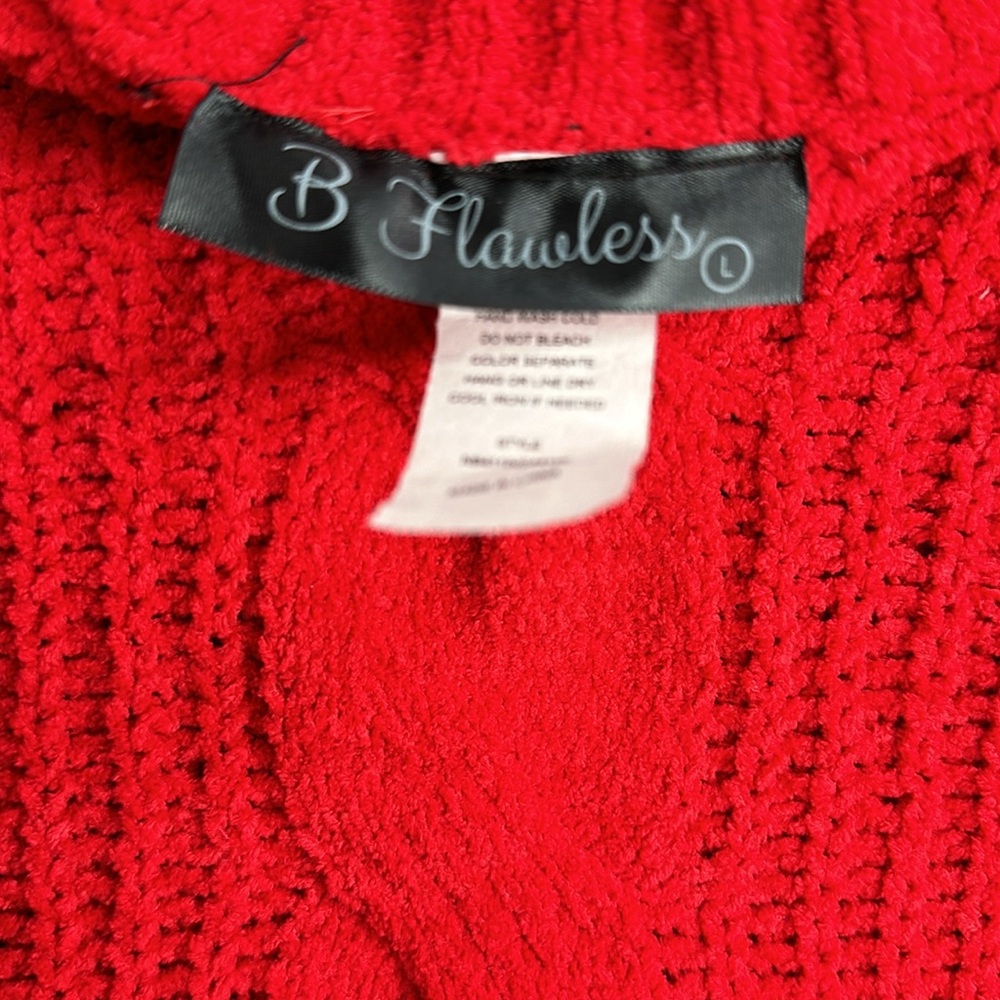 B Flawless Red Large NEW FRINGE SWEATER - Picture 4 of 4